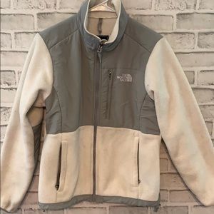North face jacket white and grey